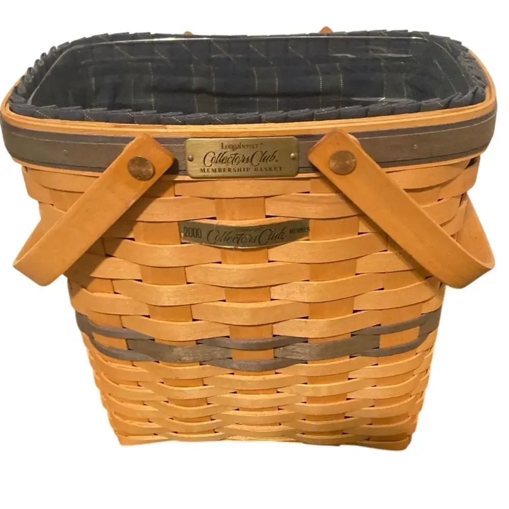 Longaberger Woven Basket Collectors Club 2000 Charter Membership w/ liner 9.75